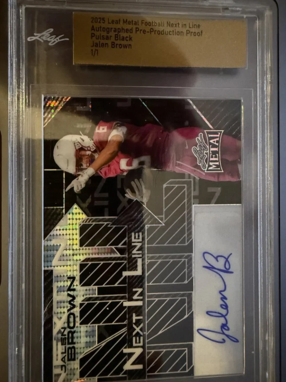 Jalen Brown Auto | 2025 Leaf Metal Next in Line Proof Black Pulsar 1/1